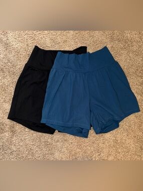 HALARA Blue and Black Everyday Pull-On Shorts Set